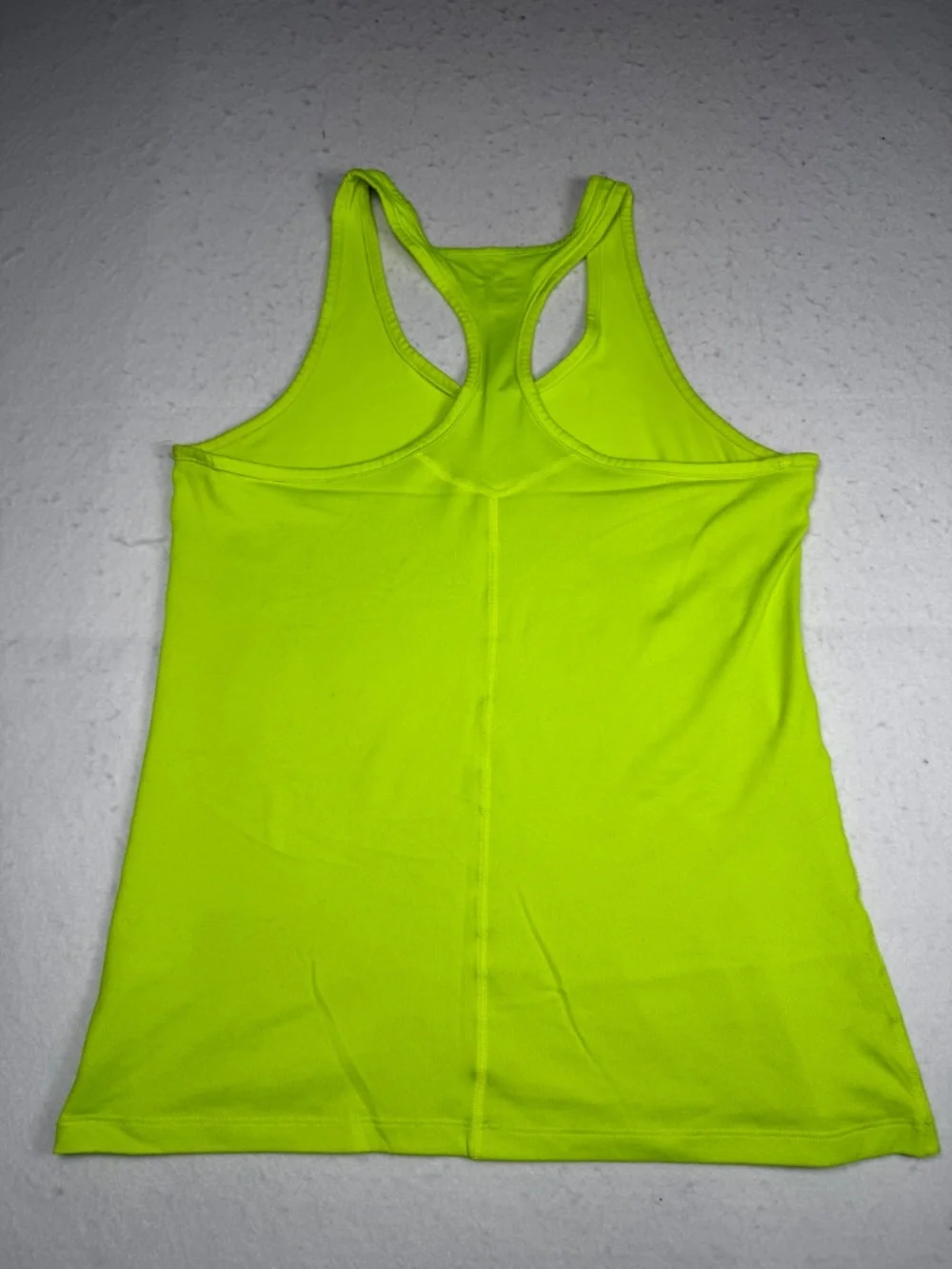Nike Dri Fit Women's Neon Yellow Solid Razorback Tank Top Size Medium EUC